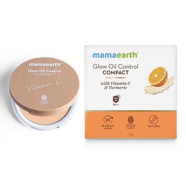 Mamaearth Glow Oil Control Compact/02 Creme Glow, 9 GM