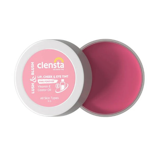 Clensta Lush & Blush Lip, Cheek & Eye Tint 03 Pink Forever, 5 GM