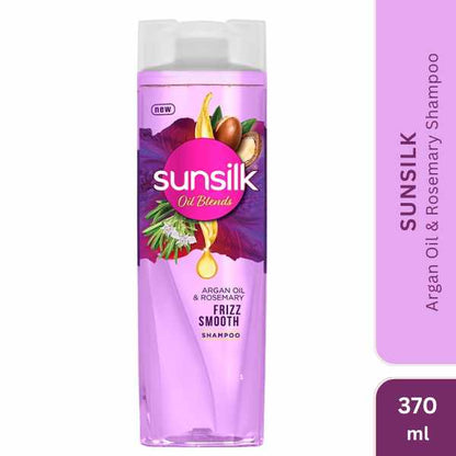 Sunsilk Argan Oil & Rosemary Frizz Smooth Oil Blends Shampoo, 370 ML
