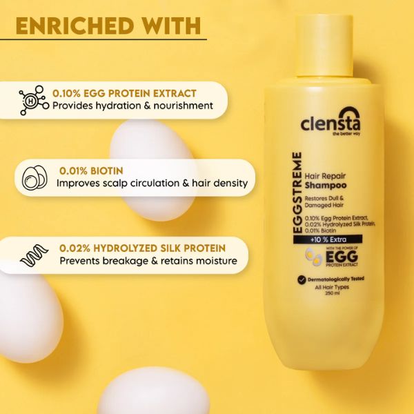 Clensta Eggstreme Hair Repair Shampoo, 250 ML