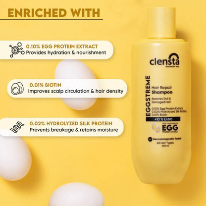Clensta Eggstreme Hair Repair Shampoo, 250 ML