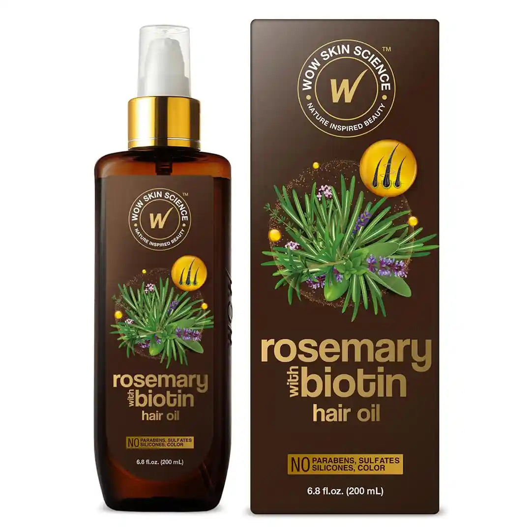WOW SKIN SCIENCE ROSEMARY WITH BIOTIN HAIR OIL, 200 ML