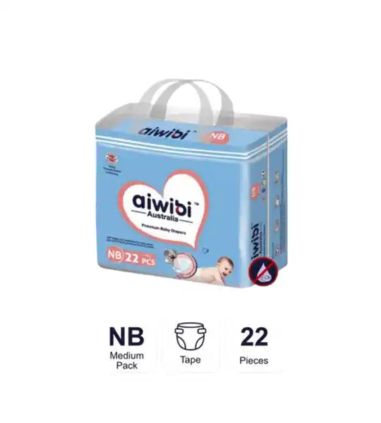 Aiwibi Australia Premium Baby Diapers, New Born 22 Count