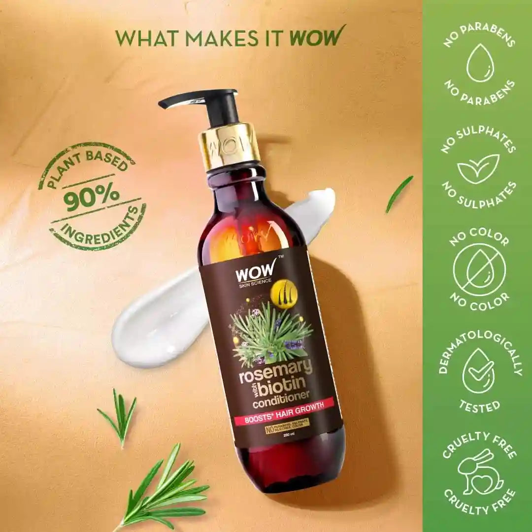 WOW SKIN SCIENCE ROSEMARY WITH BIOTIN CONDITIONER, 250 M