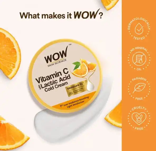 WOW SKIN SCIENCE VITAMIN C WITH LACTIC ACID COLD CREAM, 200ML