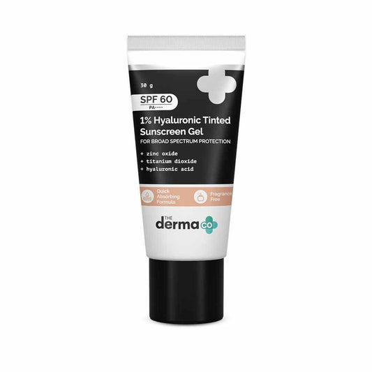 The Derma Co. 1% Hyaluronic Tinted Sunscreen Gel-SPF 60, 30 GM