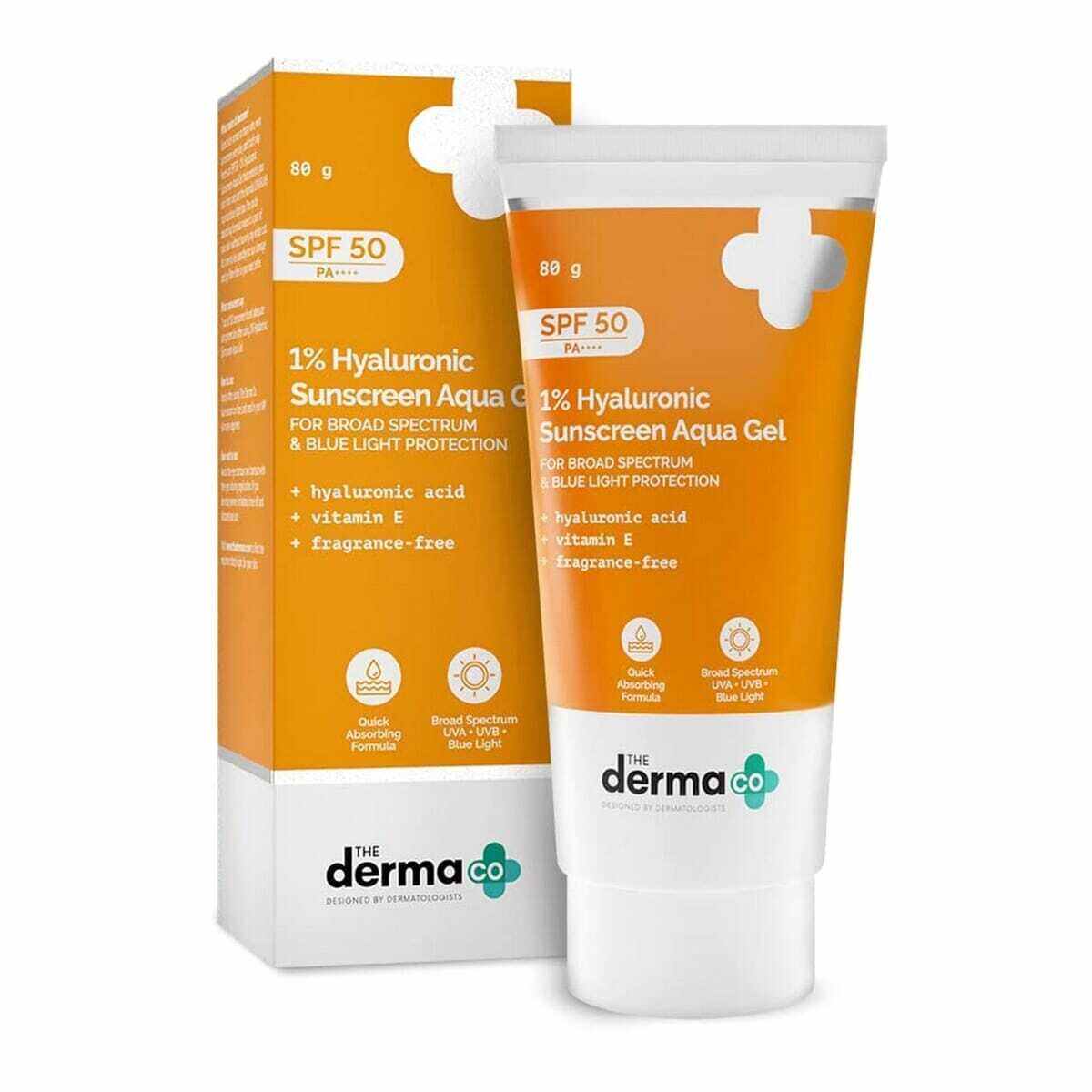 The Derma Co. 1% Hyaluronic Sunscreen Aqua Gel, 80 GM