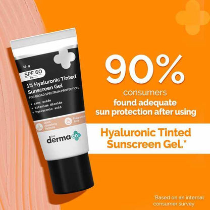 The Derma Co. 1% Hyaluronic Tinted Sunscreen Gel-SPF 60, 30 GM