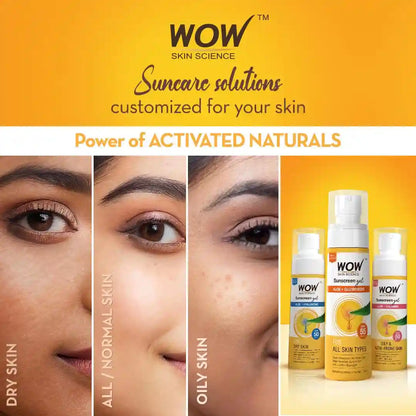 WOW SKIN SCIENCE SUNSCREEN GEL SPF 55 FOR ALL SKIN TYPES (ALOE + GLUTATHIONE), 100ML