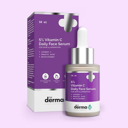 The Derma Co. 5% Vitamin C Daily Face Serum, 30 ML
