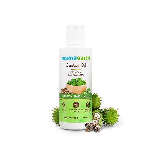 Mamaearth Castor Oil for Healthier Skin, Hair and Nails with 100% Pure and Natural Cold-Pressed Oil, 150 ML