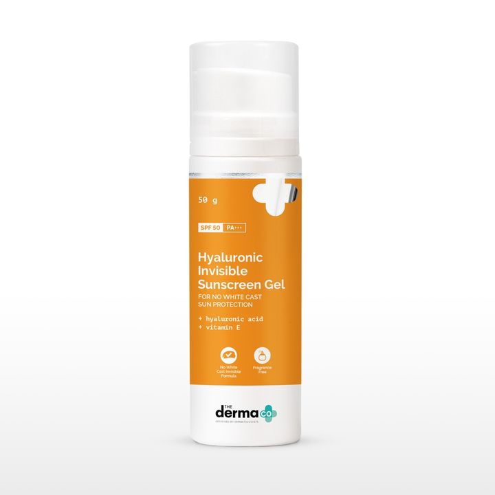 The Derma Co. Hyaluronic Invisible Sunscreen Gel with Hyaluronic Acid & Vitamin E, 50 GM