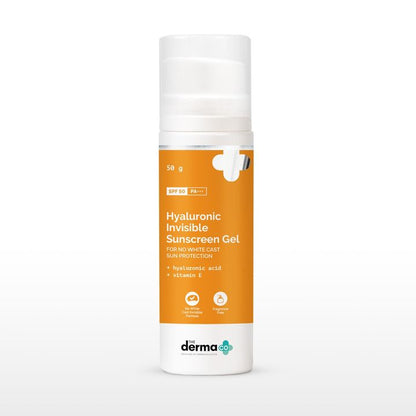 The Derma Co. Hyaluronic Invisible Sunscreen Gel with Hyaluronic Acid & Vitamin E, 50 GM