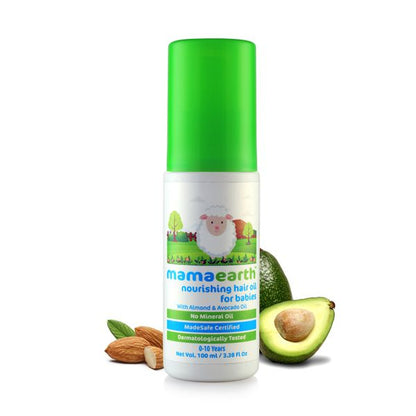 Mamaearth Nourishing Hair Oil For Babies Almond & Avocado Oil, 100 ML