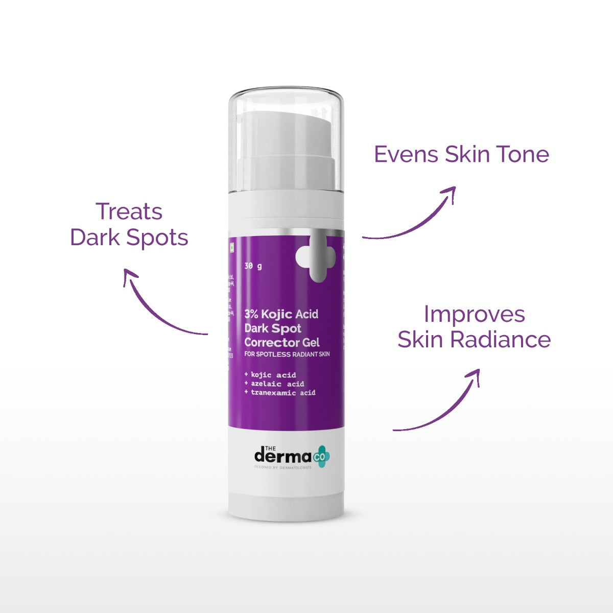 The Derma Co. 3% Kojic Acid Dark Spot Corrector Gel with Azelaic & Tranexamic Acid, 30 GM