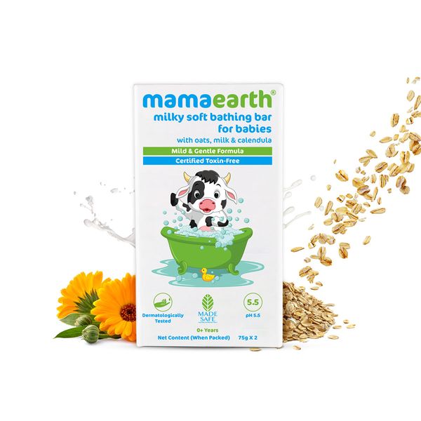 Mamaearth Milky Soft Bathing Bar Soap, 75 GM