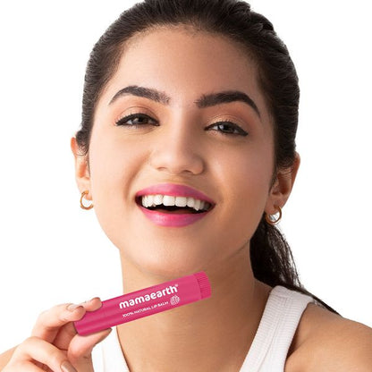Mamaearth Nourishing Lip Balm 100% Natural With Vitamin E And Raspberry, 4 GM