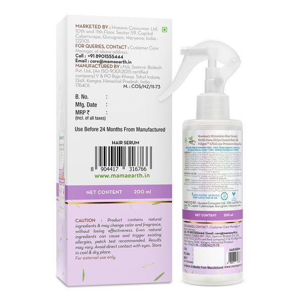 Mamaearth Rosemary Water Hair Spray, 200 ML