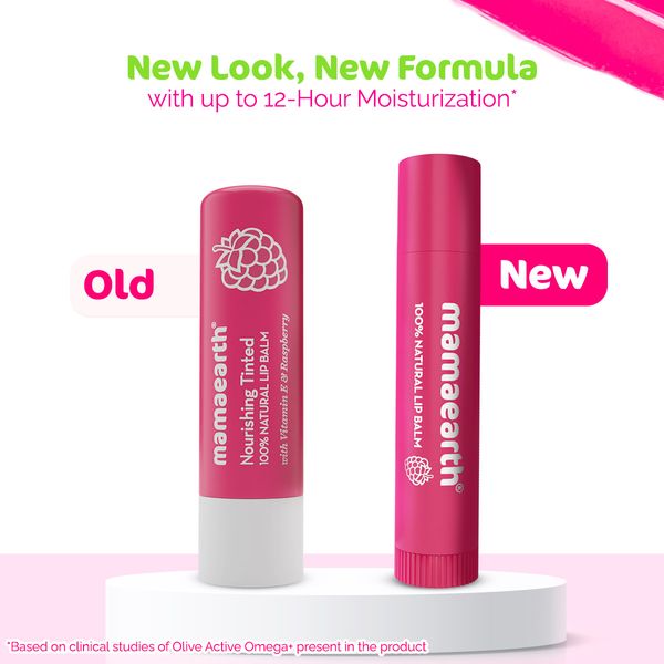 Mamaearth Nourishing Lip Balm 100% Natural With Vitamin E And Raspberry, 4 GM