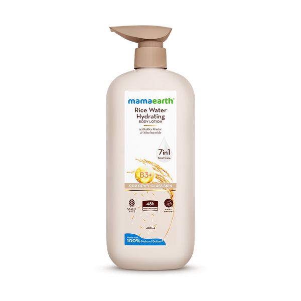 Mamaearth Rice Water Hydrating Body Lotion with Rice Water & Niacinamide, 400 ML