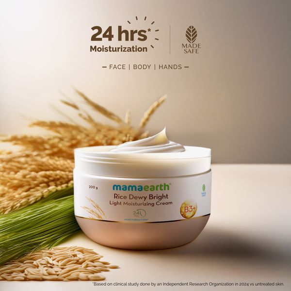 Mamaearth Rice Dewy Bright Light Moisturizing Cream, 200 GM