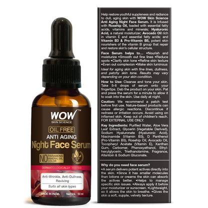 WOW SKIN SCIENCE ANTI AGING NIGHT FACE SERUM, 50ML