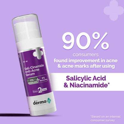 The Derma Co Sali-Cinamide Anti-Acne Face Serum with 2% Salicylic Acid & 5% Niacinamide, 30 ML