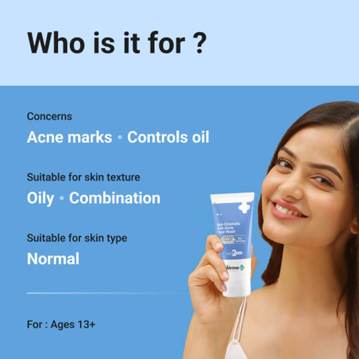 The Derma Co Sali-Cinamide Anti-Acne Face Wash with 2% Salicylic Acid & 2% Niacinamide, 80m ML