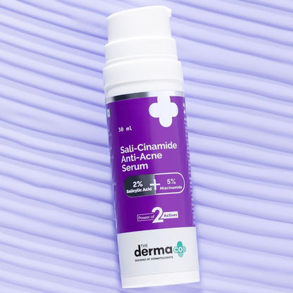 The Derma Co Sali-Cinamide Anti-Acne Face Serum with 2% Salicylic Acid & 5% Niacinamide, 30 ML