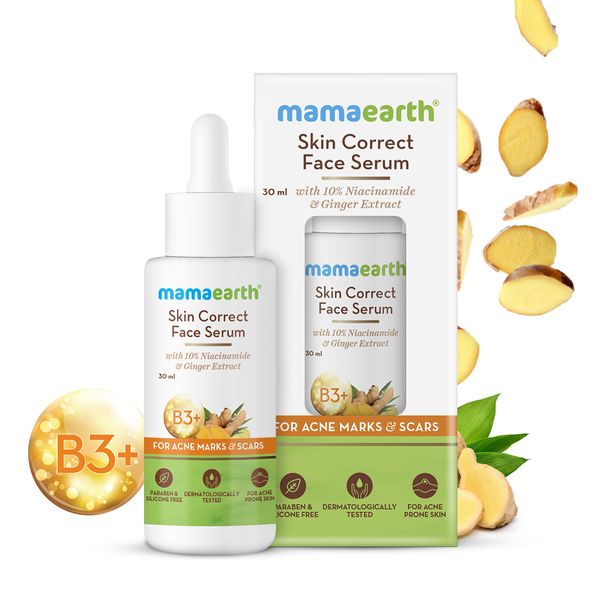 Mamaearth Skin Correct Face Serum with Niacinamide and Ginger Extract for Acne Marks & Scars, 30 ML
