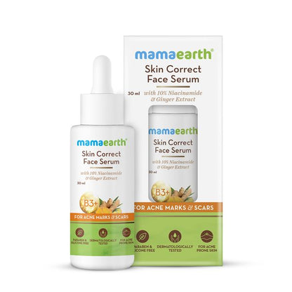 Mamaearth Skin Correct Face Serum with Niacinamide and Ginger Extract for Acne Marks & Scars, 30 ML