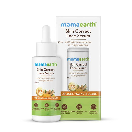 Mamaearth Skin Correct Face Serum with Niacinamide and Ginger Extract for Acne Marks & Scars, 30 ML