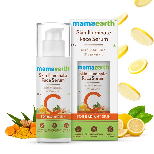 Mamaearth Skin Illuminate Face Serum for Radiant Skin with Vitamin C & Turmeric , 30 GM