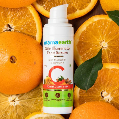 Mamaearth Skin Illuminate Face Serum for Radiant Skin with Vitamin C & Turmeric , 30 GM
