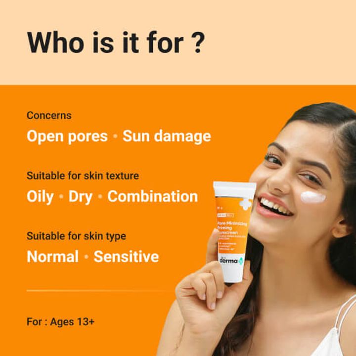The Derma Co. Pore Minimizing Priming Sunscreen SPF 50 PA+++, 50 GM