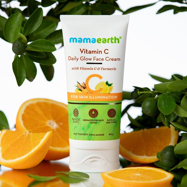 Mamaearth Vitamin C Daily Glow Face Cream With Vitamin C & Turmeric, 80 GM