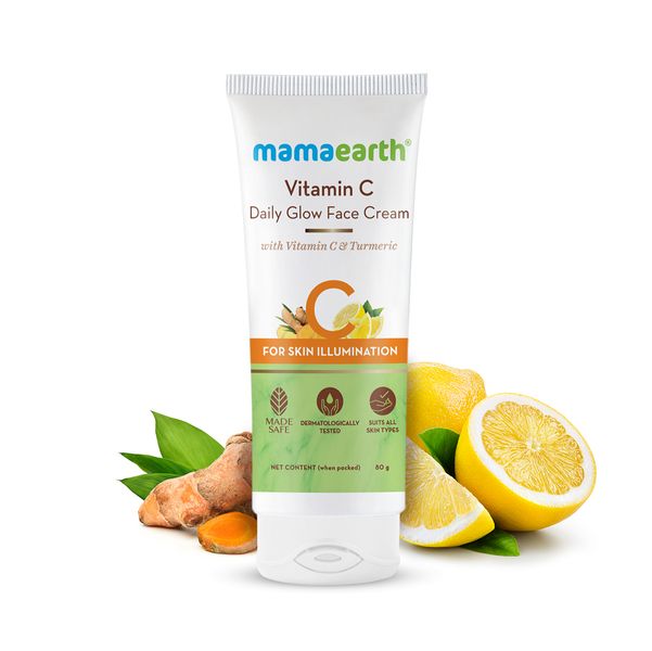 Mamaearth Vitamin C Daily Glow Face Cream With Vitamin C & Turmeric, 80 GM