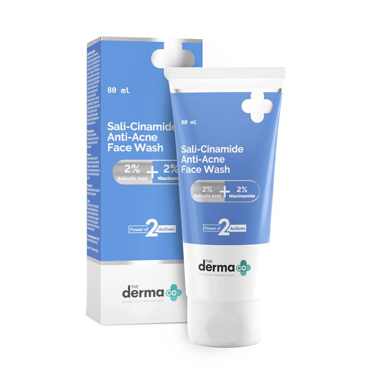 The Derma Co Sali-Cinamide Anti-Acne Face Wash with 2% Salicylic Acid & 2% Niacinamide, 80m ML