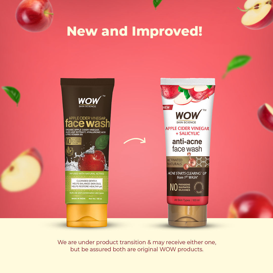 WOW SKIN SCIENCE APPLE CIDER VINEGAR FACE WASH, 100ML