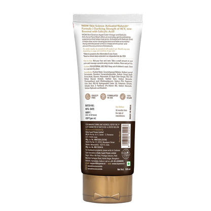 WOW SKIN SCIENCE APPLE CIDER VINEGAR FACE WASH, 100ML