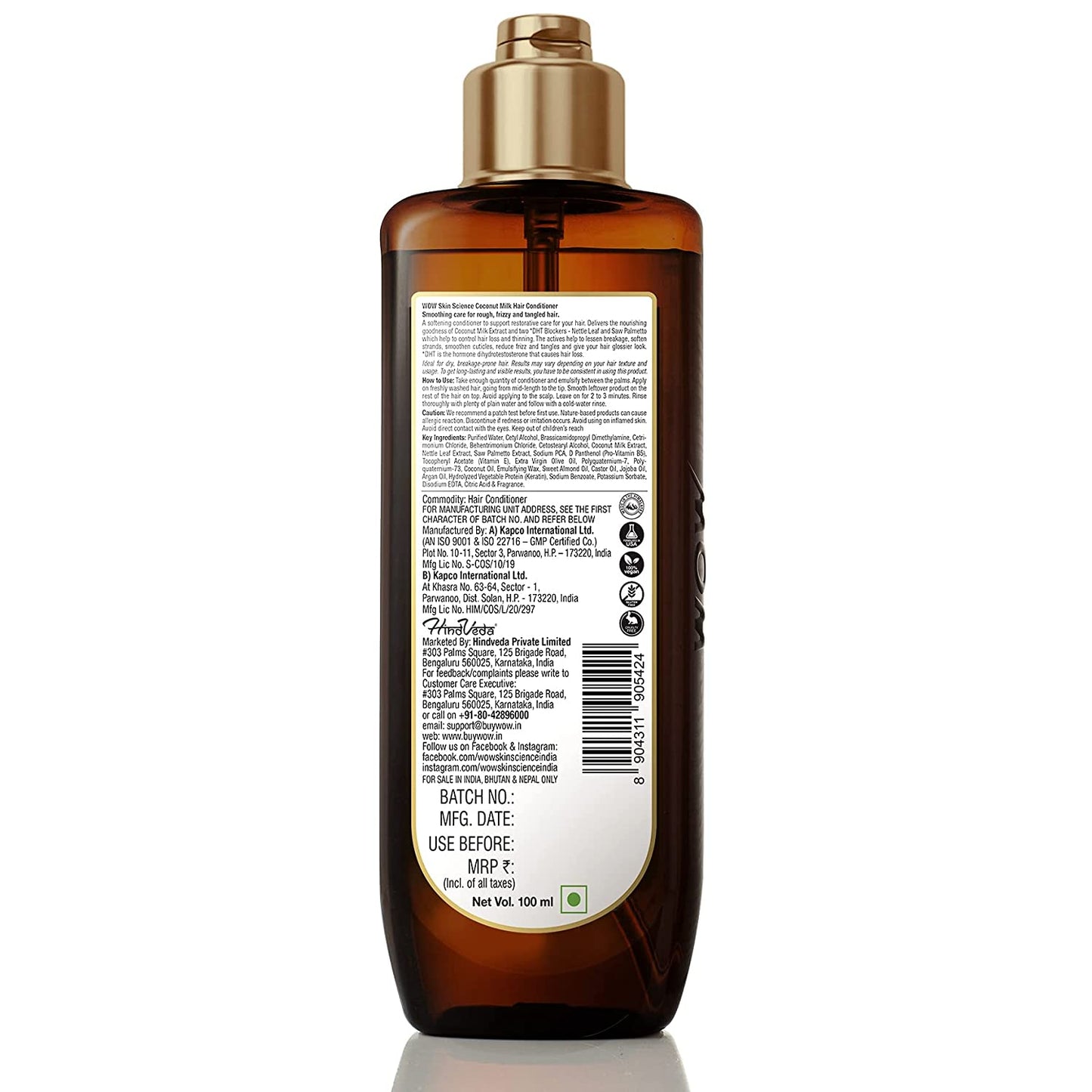 WOW SKIN SCIENCE COCONUT MILK CONDITIONER, 100ML